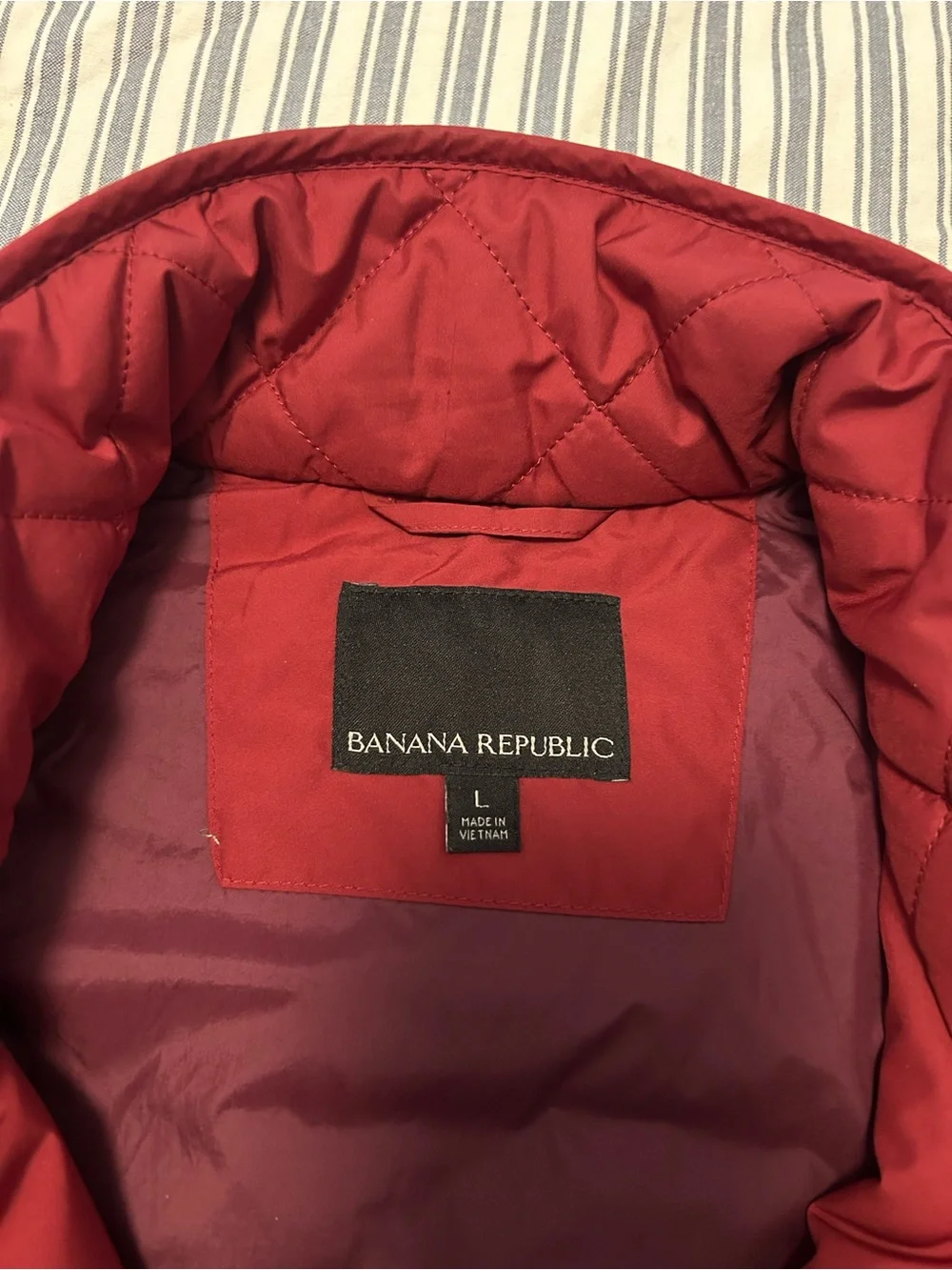 Banana Republic Red Quilted Vest with Puffer Collar